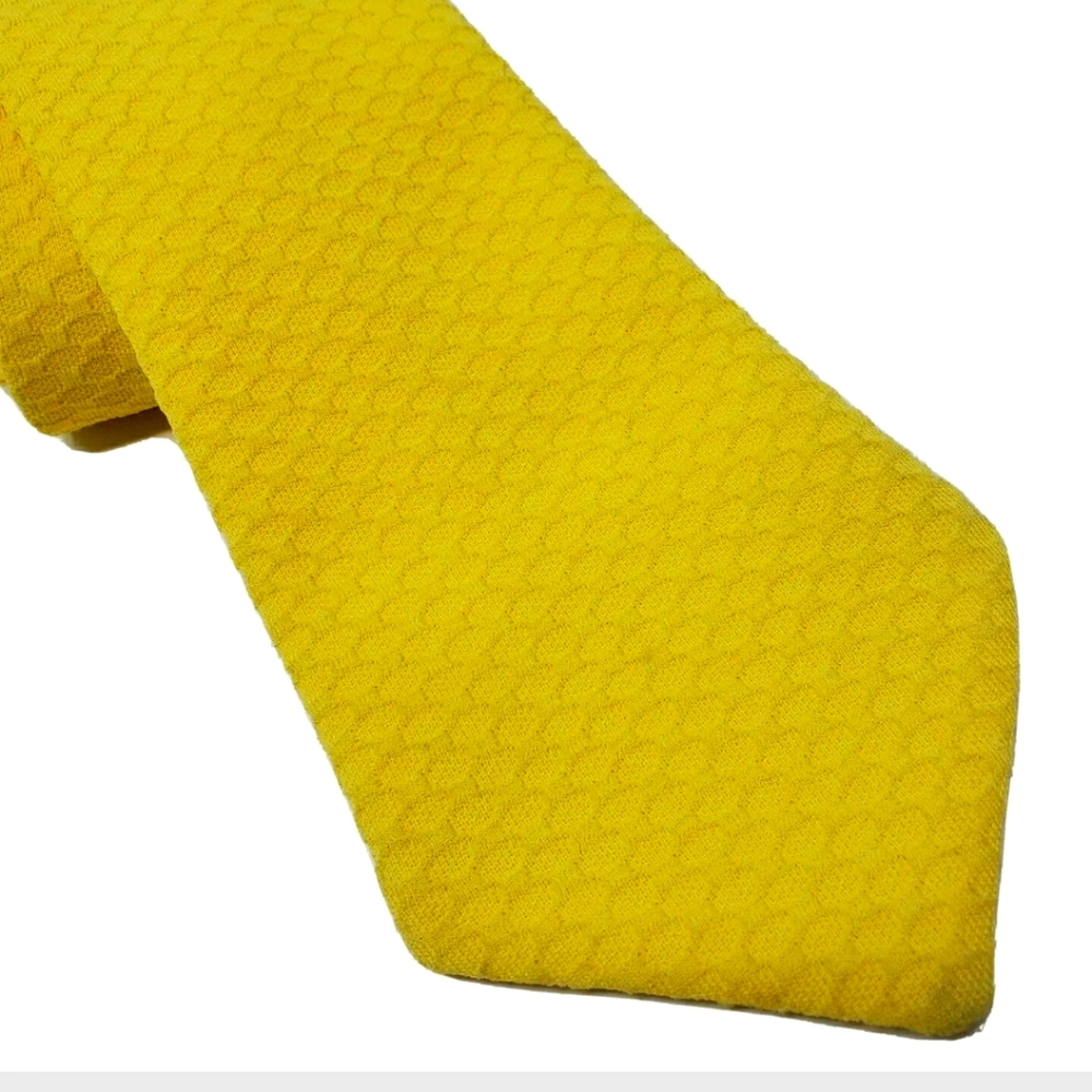 VINTAGE Tie Yellow Honeycomb Psychedelic